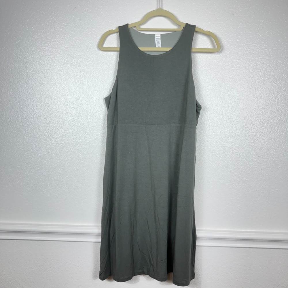 Athleta Reversible Santorini Dress L Dark Light Gray NWT Modal Soft Pullover